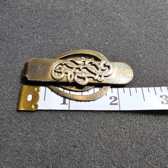 Vintage 12KT Gold Filled Monogram Initials "DVC" Ornate Money Clip - Picture 5 of 5